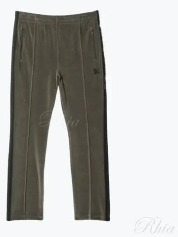 Narrow Track Pants C Pe Velor Olive PU280 - NEEDLES - BALAAN 1