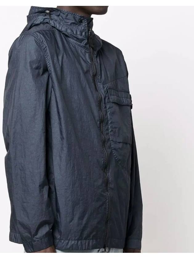 Waffen Patch Membrana Hooded Jacket Avio Blue - STONE ISLAND - BALAAN 4