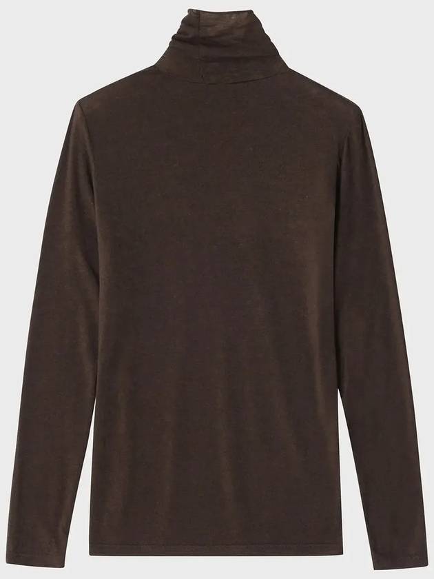 Wool Silky Turtleneck Brown - NOIRER FOR WOMEN - BALAAN 4