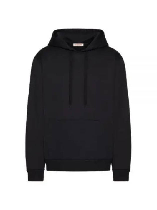 Pleated Drawstring Hoodie Black - VALENTINO - BALAAN 2