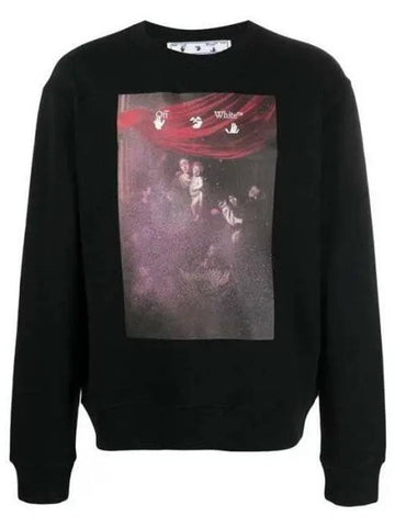 OMBA025 Caravaggio spray logo sweatshirt OMBA025S21 1008602 - OFF WHITE - BALAAN 1