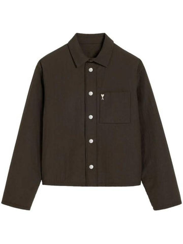 De Coeur Padded Shirt Jacket Dark Coffee - AMI - BALAAN 1