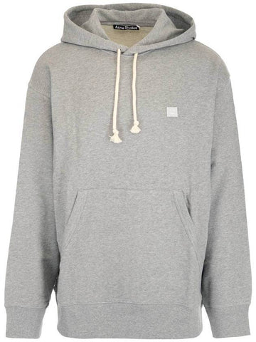 Nash Face Patch Hoodie Light Melange Grey - ACNE STUDIOS - BALAAN 1