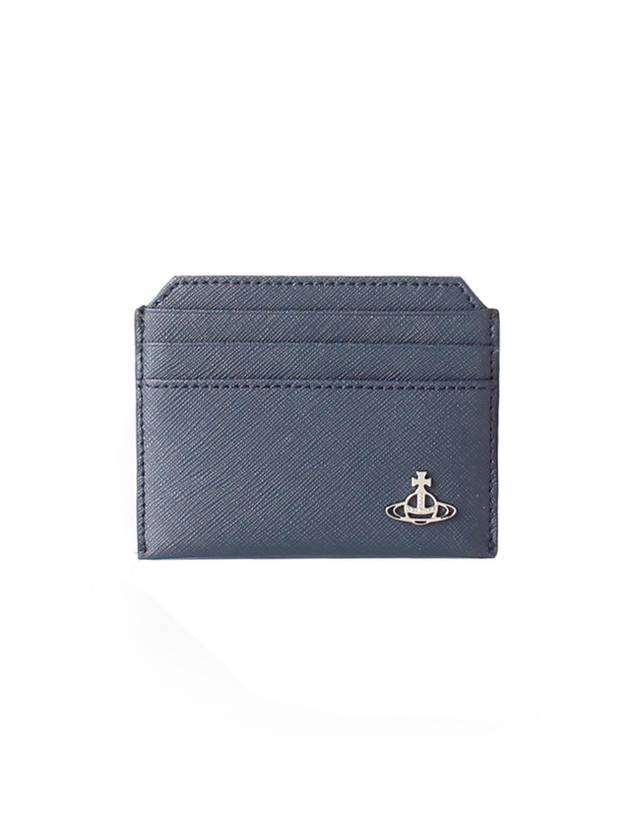 Saffiano Slim Card Wallet Blue - VIVIENNE WESTWOOD - BALAAN 2