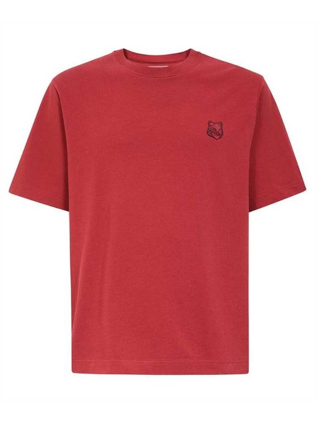 Bold Fox Head Patch Oversized Short Sleeve T-Shirt Red - MAISON KITSUNE - BALAAN 1