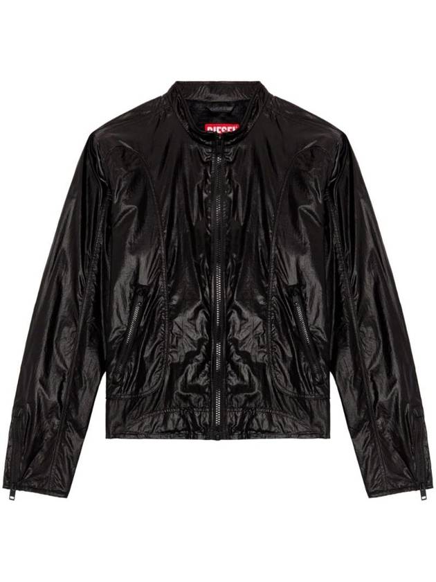 J Clay Shiny Ripstop Biker Jacket Black - DIESEL - BALAAN 1