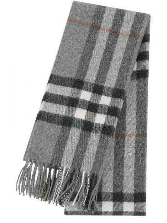 Giant Check Cashmere Muffler Gray - BURBERRY - BALAAN 2