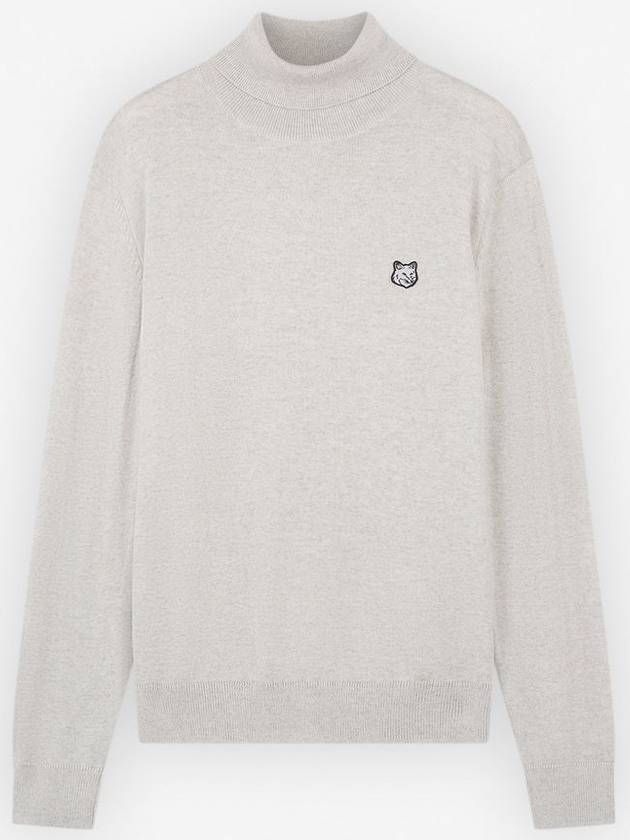 Fox Head Patch Turtleneck Knit Top Light Grey Melange - MAISON KITSUNE - BALAAN 2