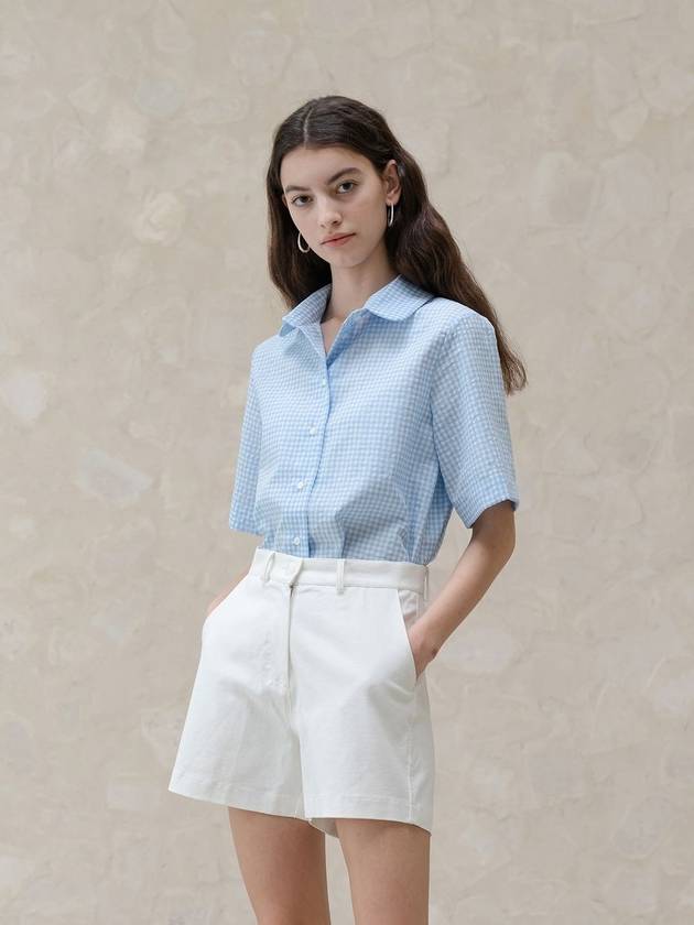 Blue Gingham Basic Shirt - YOUNESS - BALAAN 4