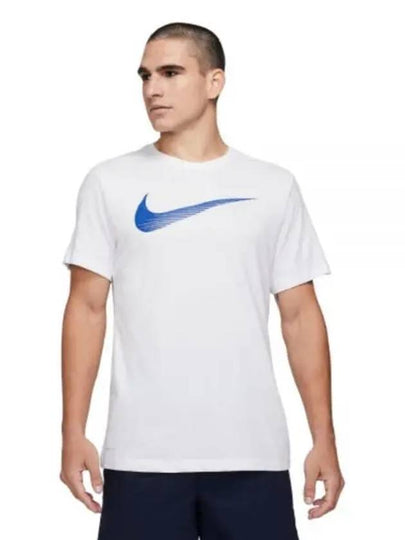 Swoosh Dri Fit Cotton Short Sleeve T-Shirt White - NIKE - BALAAN 2