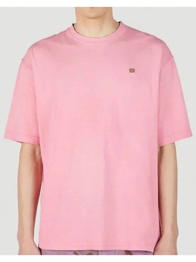 Logo Cotton Short Sleeve T-Shirt Pink - ACNE STUDIOS - BALAAN 2