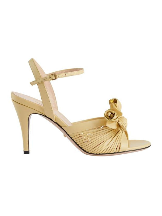 Gucci Lovelight Flower Sandals Heel Butter - GUCCI - BALAAN 1