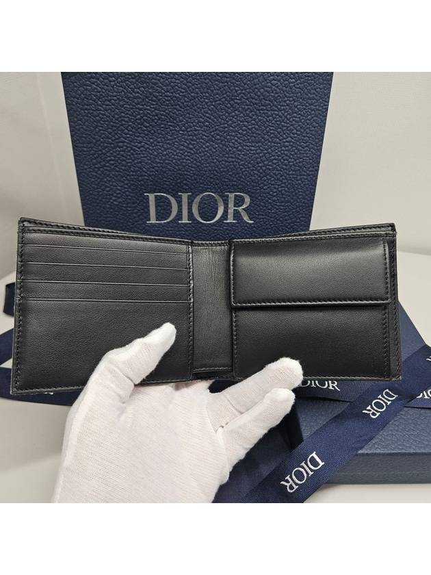 Compact Wallet Beige & Black  Oblique Jacquard - DIOR - BALAAN 5