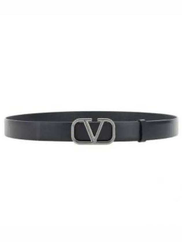 V Logo Signature Belt Black - VALENTINO - BALAAN 1