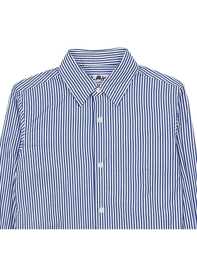 Women's Striped Shirt P1B025 BLUE WHITE STRIPES - COMME DES GARCONS - BALAAN 3