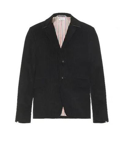 Men's Corduroy Button Up Cutaway Blazer Jacket Black - THOM BROWNE - BALAAN 2