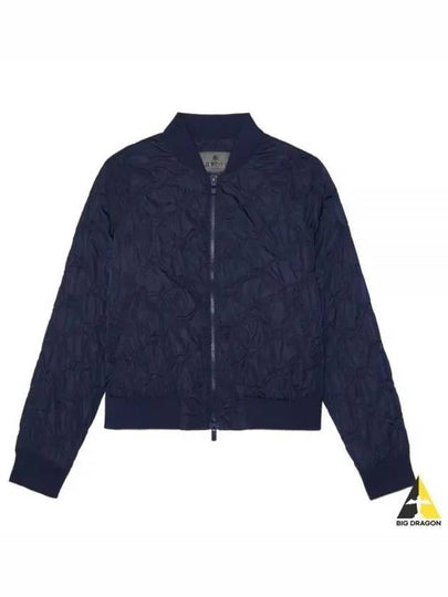 Women's Rib Collar Embossed Bomber Jacket Navy - G/FORE - BALAAN 2