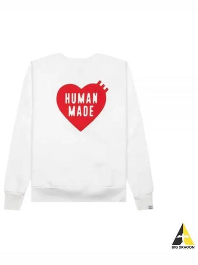 Heart Crew Neck Sweatshirt White - HUMAN MADE - BALAAN 2