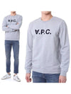 Men's VPC Logo Print Crew Neck Sweatshirt Grey - A.P.C. - BALAAN 2