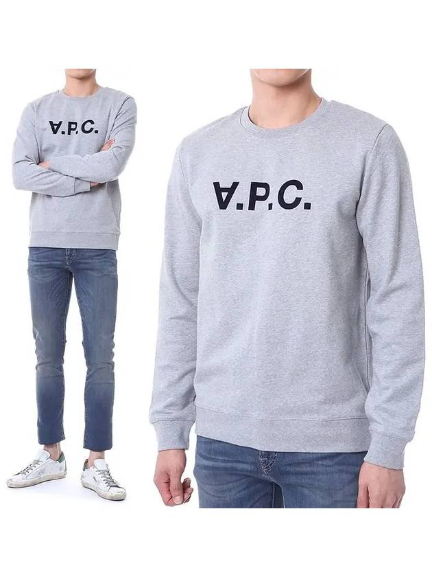 Men's VPC Logo Print Crew Neck Sweatshirt Grey - A.P.C. - BALAAN 2