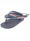 Three Stripe Flip Flops Medium Grey - THOM BROWNE - BALAAN.