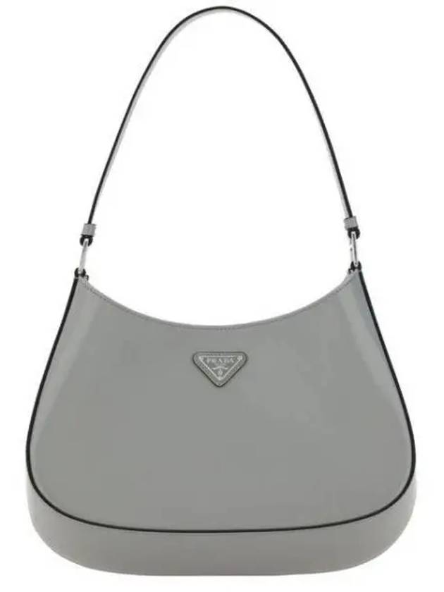 Triangular Logo Cleo Brushed Leather Shoulder Bag Grey - PRADA - BALAAN 2