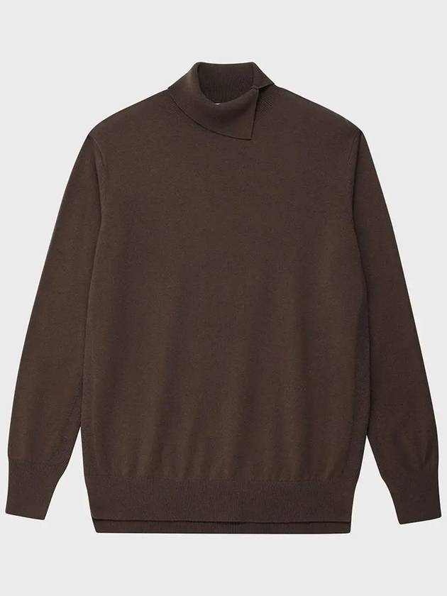 Cashmere Slit Turtleneck Knit Brown - NOIRER - BALAAN 4