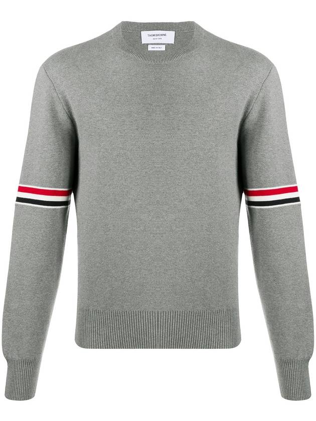 Men's Milan Stitch Armband Crew Neck Knit Top Light Grey - THOM BROWNE - BALAAN 2