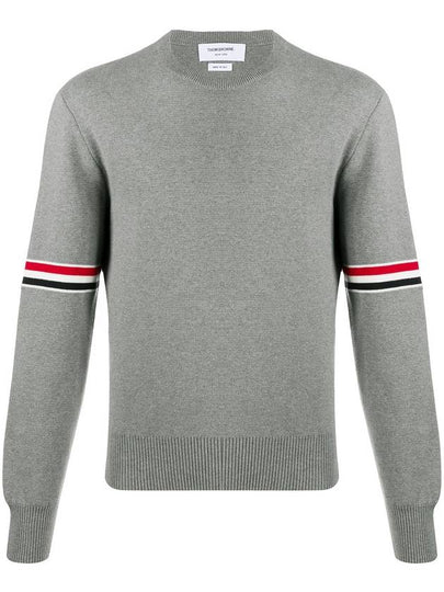 Men's Milan Stitch Armband Crew Neck Knit Top Light Grey - THOM BROWNE - BALAAN 2