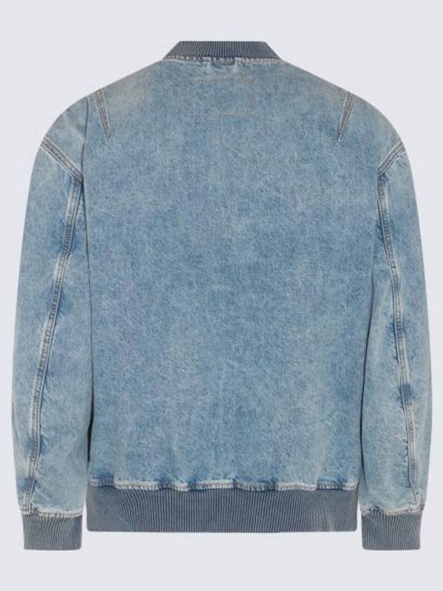 D Vinz Logo Embroidered Denim Bomber Jacket Blue - DIESEL - BALAAN 3