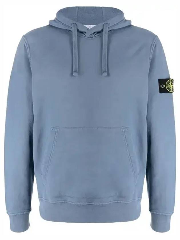 Wappen Patch Cotton Fleece Hoodie Avio Blue - STONE ISLAND - BALAAN 2