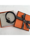 Tournis Tresse Leather Bracelet Noir - HERMES - BALAAN 3