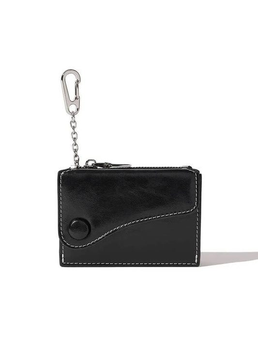 Dot saddle key ring coin zipper business card holder card holder black - LE MASQUE - BALAAN 2