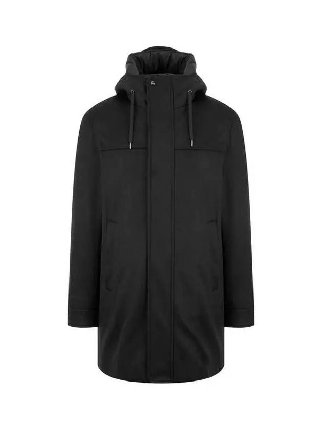 Men s Cashmere Wool Hooded Sub Zero Coat Black 271419 - HERNO - BALAAN 1