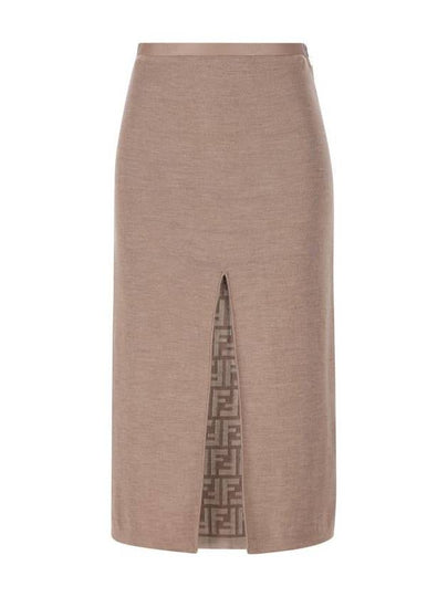 Midi Wool H-Line Skirt Grey - FENDI - BALAAN 2