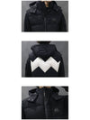 Zig-Zag Motif Front-Zip Hoodie Vest Black - MOOSE KNUCKLES - BALAAN 8