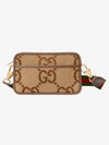 Jumbo GG Mini Bag Camel Ebony Canvas - GUCCI - BALAAN 2