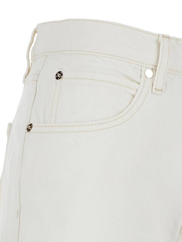 White Jeans With Low Waist And Belt Loops In Denim Woman - FRAME - BALAAN 3