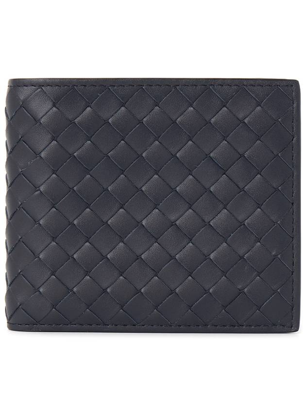 Intrecciato Bifold Half Wallet Navy - BOTTEGA VENETA - BALAAN 1