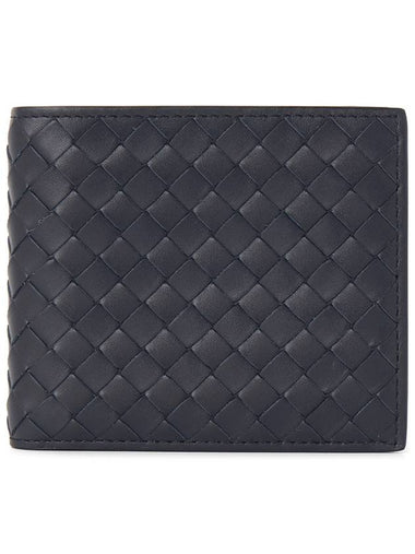 Intrecciato Bifold Half Wallet Navy - BOTTEGA VENETA - BALAAN 1