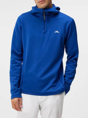 brushed hooded t-shirt aerial quarter hood GMJS10143 blue - J.LINDEBERG - BALAAN 1