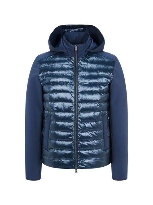 Men s Detachable Hood Goose Down Padded Jacket Navy 270410 - HERNO - BALAAN 1