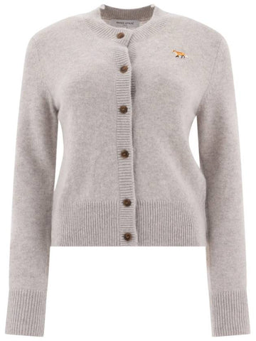 Baby Fox Cardigan Light Gray Women s - MAISON KITSUNE - BALAAN 1