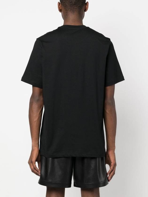 Milano Brushed Logo Cotton Short Sleeve T-Shirt Black - MSGM - BALAAN 4