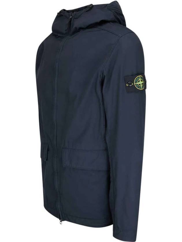 Batavia Garment Dyed Nylon Cotton Hooded Jacket Navy - STONE ISLAND - BALAAN 3