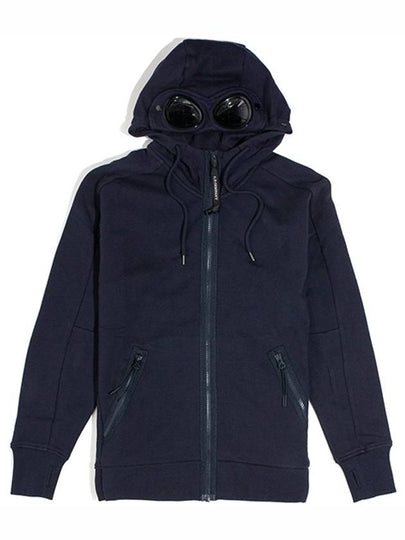 Men's Diagonal Fleece Goggles Zip Up Hoodie Navy - CP COMPANY - BALAAN 2