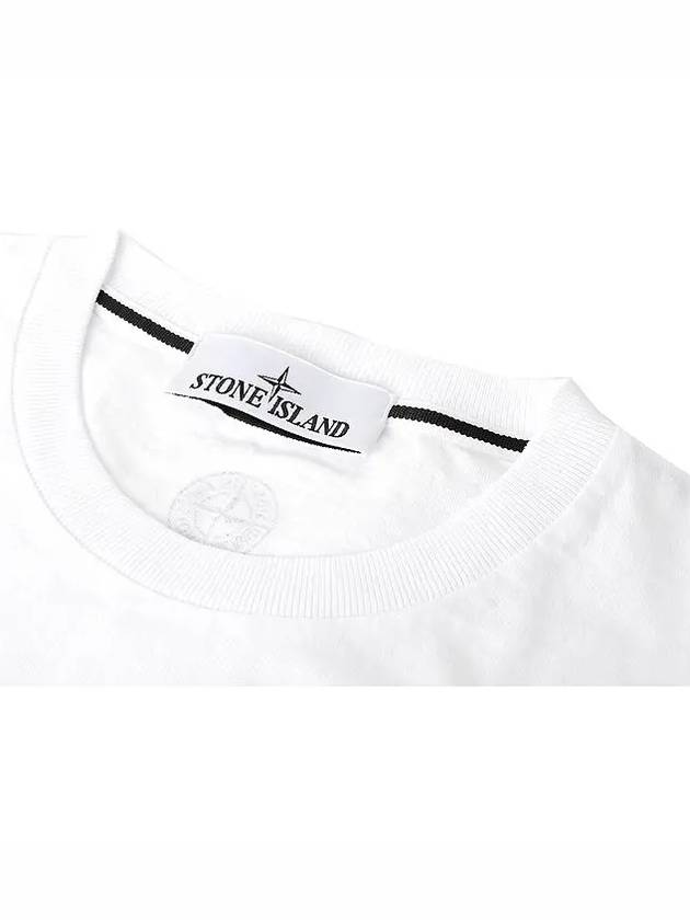 Logo Print Short Sleeve T-Shirt White - STONE ISLAND - BALAAN 4