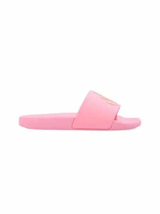 Women's Logo Slide Leather Slippers Pink - JW ANDERSON - BALAAN 2