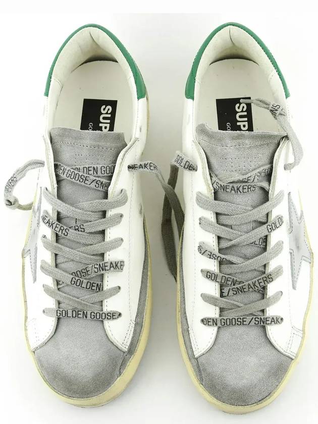 Superstar Green Heel Tab Leather Sneakers White - GOLDEN GOOSE - BALAAN 4