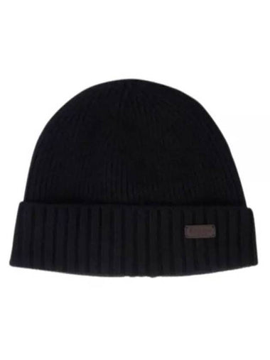 Logo Patch Carlton Cotton Beanie Black - BARBOUR - BALAAN 1